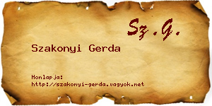 Szakonyi Gerda névjegykártya